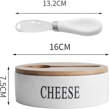 Bamboo-Lidded Cheese and Butter Dish