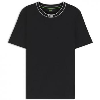 T-shirt BOSS Col Rayé Noir Taille L