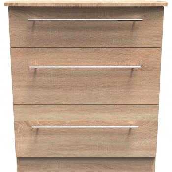 Bardolino Oak 3-Drawer Deep Chest – Ready Assembled