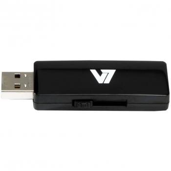 V7 VU24GAR‑BLK‑2E: 4 GB USB‑Speicher (Slide‑In, schwarz)