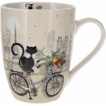 Ronde mok met verpakking Kiub Art Paris Chat Vélo