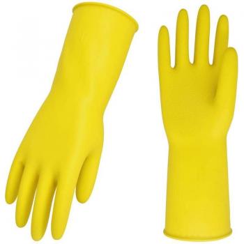 Large Yellow Long Sleeve Reusable Rubber Gloves