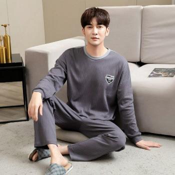 Pijama sólido de algodón 100% para hombre, talla 4XL, ropa de dormir casual