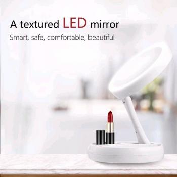 Foldable 10x Magnifying Bathroom Mirror with LED Lighting
