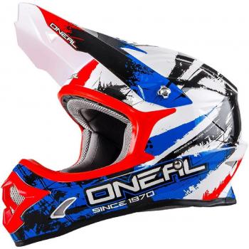 Casco MX Oneal 2016 3Series Shocker Negro-Azul-Rojo