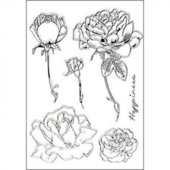 Vintage Rose Postmark Clear Rubber Stamp