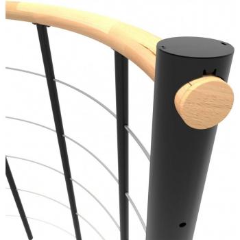 Minka Geländer mit Untergurten und Holz-Handlauf, 140 cm, Buche schwarz
