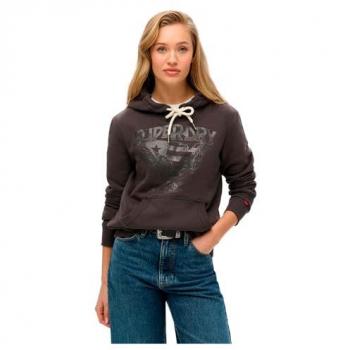 Superdry Womens’ Bison Black Hoodie – American Eagle Brand – M