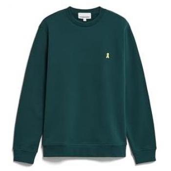 Armedangels Herren Sweatshirt BAARO mit Label-Stitching in Dunkelgrün Größe S