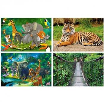 Kinder Dschungel Poster Set – Großformat 140x100 cm, Tiger & Safari