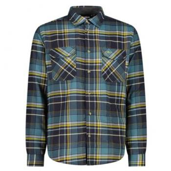 Camicia CMP a Manica Lunga (Antracite‑Gold, 48)