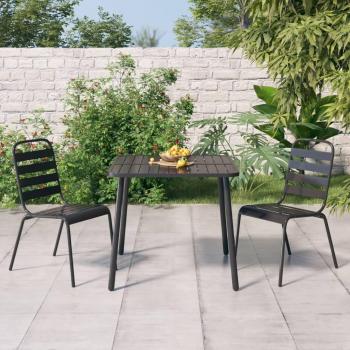VidaXL 3-tlg. Garten-Essgruppe Anthrazit Stahl
