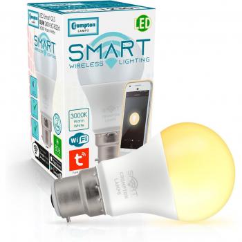 Crompton LED Smart WiFi GLS 8.5W B22 Dimmable Warm White Opal