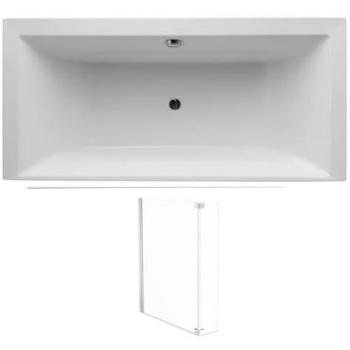 Bañera Recta Evok 170x80 (2 plazas) + Mampara Cromada Jacob Delafón