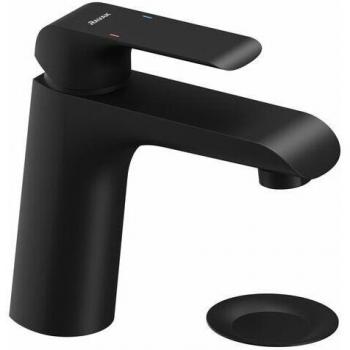 Ravak Flat Mitigeur de Lavabo Noir Mat avec Bonde Click-Clack X070172