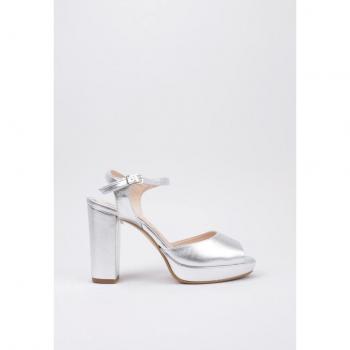 Sandra Fontan Silberne PAMELA Sandalen