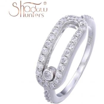 SHADOWHUNTERS 925 Sterling Silver Pave CZ Ring for Women