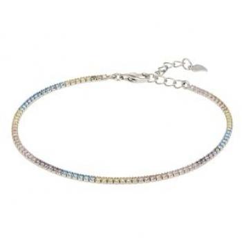 Green Sterling Silver Pastel Rainbow Tennis Bracelet – Latelita Womens