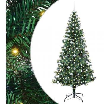 Arbre de Noël Vidaxl pré-éclairé vert 240 cm – PVC + métal