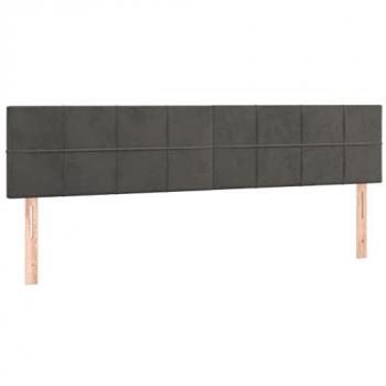 160x5x78/88 cm Dark Grey Velvet Headboard with LED