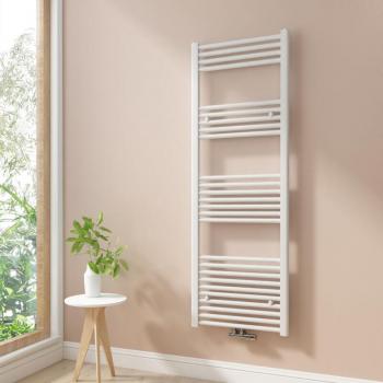Équipement de plomberie : Radiateur sèche‑serviettes 140 x 50 cm – Blanc – 568 W