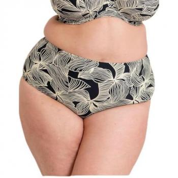 Black Ripple Reef High Waist Bikini Brief – Curvy Kate Edition