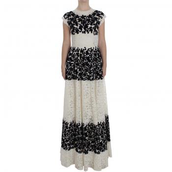 Gabbana Long Dress with Floral Lace