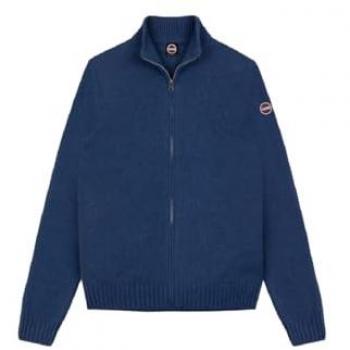 Blue Cashmere Blended Zip Jumper – Colmar S