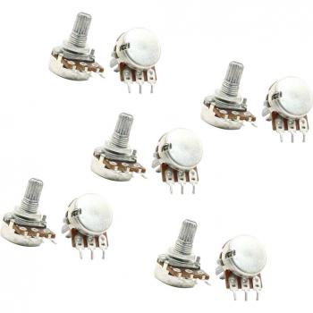10pcs 5K ohm 6mm Split Knurled Shaft Potentiometer