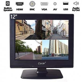 Écran de Surveillance 12 Pouces, Moniteur LCD avec BNC/VGA/HDMI