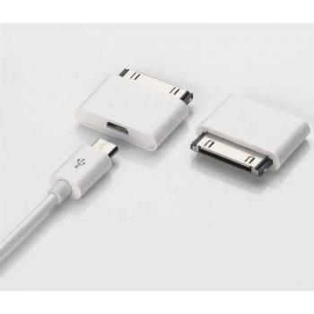 30 Pin to Micro USB Docking Adapter for iPhone 4/4S, iPad 2/3, iPod Touch 4, and Android Devices