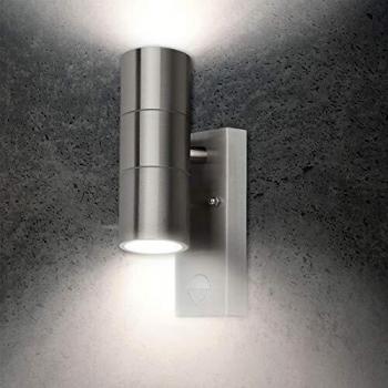 Edelstahl LED Außenleuchte Wandlampe Bewegungsmelder GU10 Up&Down außen/innen