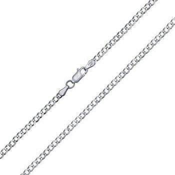 SparkleCurve 3mm Diamond Cut Sterling Silver Chain – Men/Teen/Women .925 18
