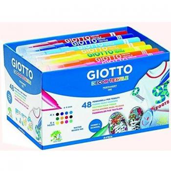 Pennarelli per tessuti Giotto Decor Textile in conf. da 48 colori assortiti F494700