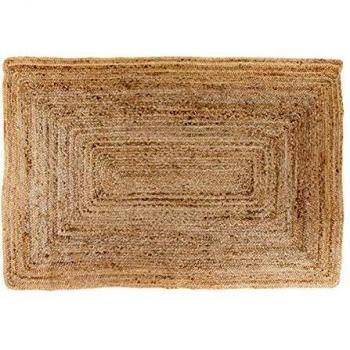 Tapis de Salon Tressé Coton/Jute – Teinte Neutre – 90 x 60 cm