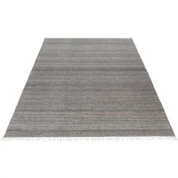 Tapis Svea Gris Écologique 140x200 à Franges
