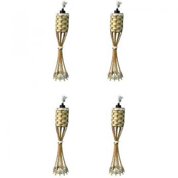 Lampada da Tavolo Bambù 35 cm, set di 4 con serbatoio metallico