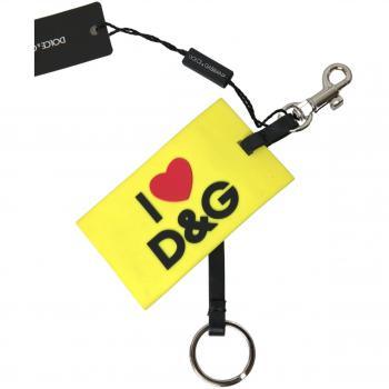 Geel Siliconen Sleutelhanger met DG Logo en Gouden Details