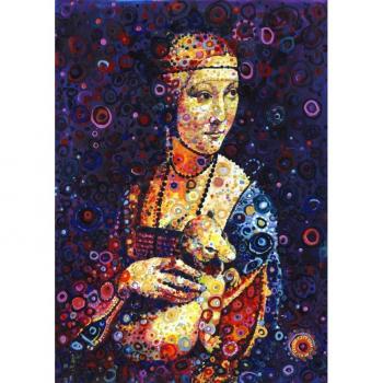 Grafika Kunstpuzzle: Da Vinci's Dame mit dem Hermelin, 500 Teile