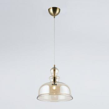 Lampada a Sospensione Vintage Tone in Metallo Bronzo E27 370 mm con Diffusore Ambra