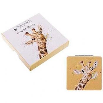 Wrendale Compact Mirror with Giraffe and Flowers