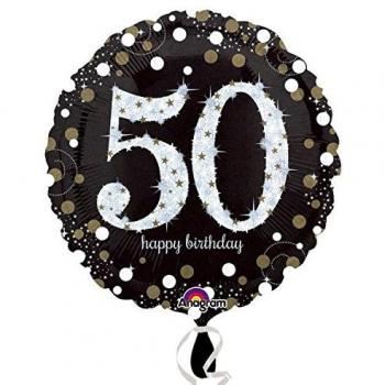 Set de Globos Helio 45cm Dorados para Fiesta de Cumpleaños – 50 Liras