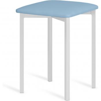 Taburete Azul de Portus 45 cm con Base Blanca