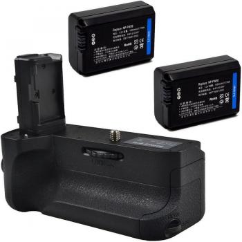 Support batterie à poignée JINTU avec télécommande infrarouge (Sony A7/A7R/A7S) – Kit 2 NP‑FW50
