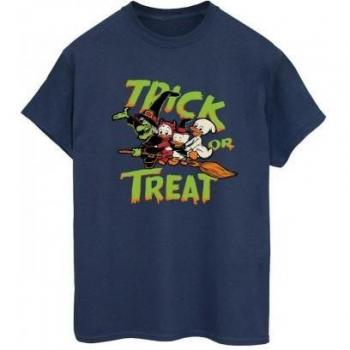 Trick‑Or‑Treat Boyfriend Shirt – Cotton, Size 2XL, White