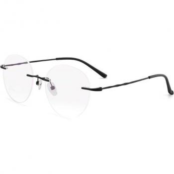 Titanium Rimless Optical Round Frame – Ultralight Myopia Glasses