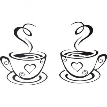 PVC Coffee Cup Wall Art for Cafe and Restaurant
