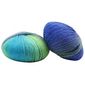Paquete de Lana Cálida Suave Arco Iris 100% Degradada Multicolor 50 gramos Hilo 180m