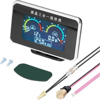 Universal 3-in-1 LCD Meter for Car: Oil Pressure, Water Temperature, Voltage