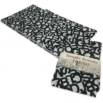 Tablecloth Torino – Résistant aux taches de résine, blanc noir
